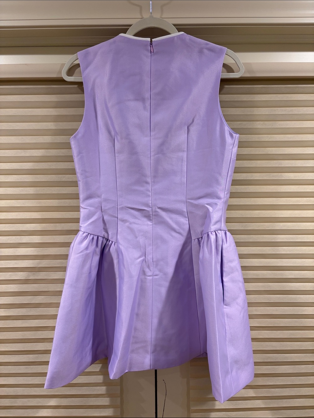NWOT Self-Portrait Lavender Bow-Trim Sleeveless Mini Dress, Size US 4/6 - Picture 10 of 16